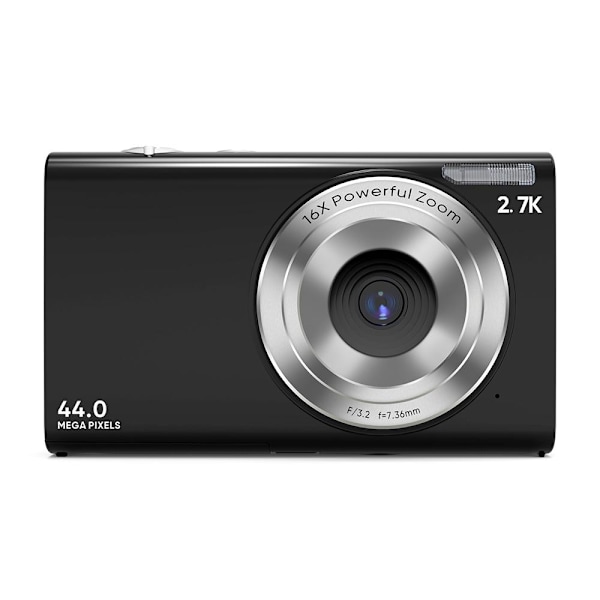Digitalkamera 2.7K/44MP/16x Zoom/Anti-Shake/Webcam Svart