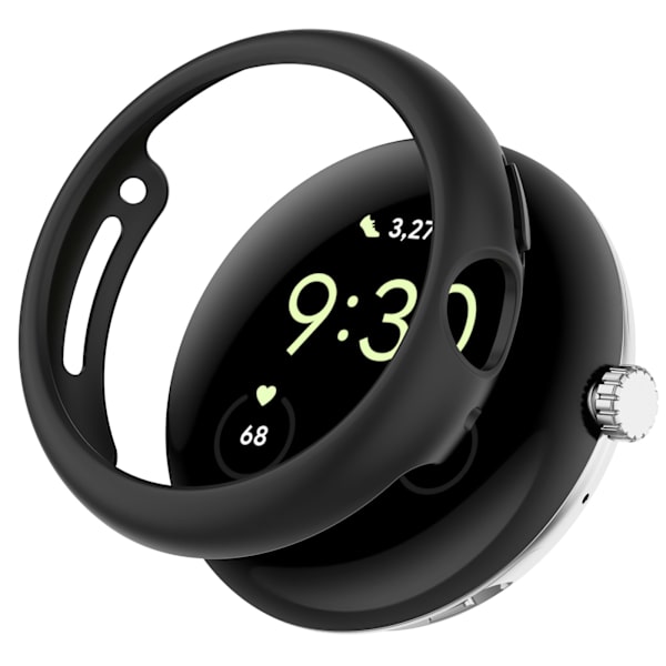 PC halvpack skyddsfodral för Google Pixel Watch Black Black