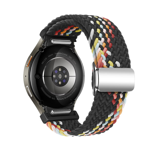 Nylon urrem til Samsung Watch 7 - Sort regnbue