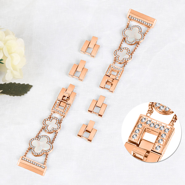 Cloverlink-armband för Fitbit Versa 3/4/Sense 2 Rose guld