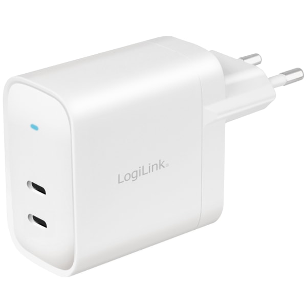 LogiLink USB-laddare 2 x USB-C PD 40W GaN