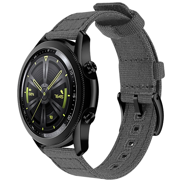 Vävd Canvas Quick Release Klockarmband för Huawei GT4 Mörkgrå 20 mm
