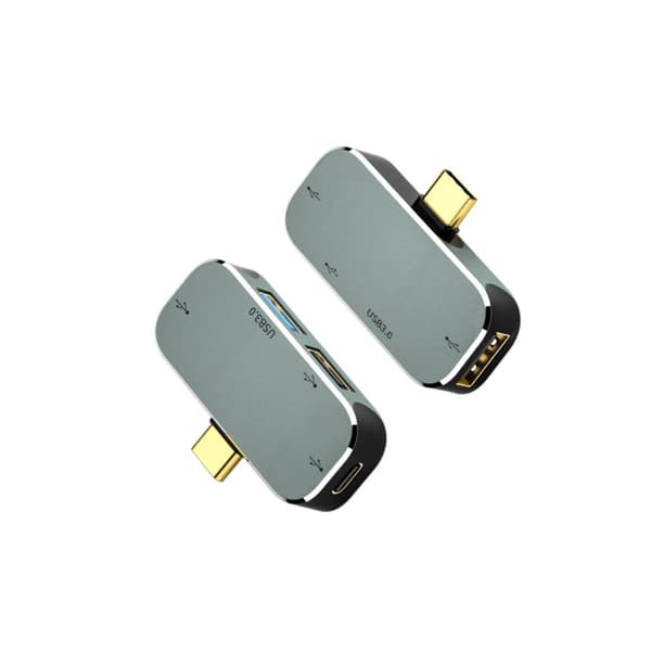 4-in-1 USB-C Hubi: USB 3.0, USB 2.0, Type-C ja 3.5mm Audio, Kaksois-USB-C-sovitin kannettaville