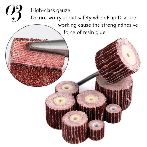 Flapslibeskiver med 10 mm dorn 240#