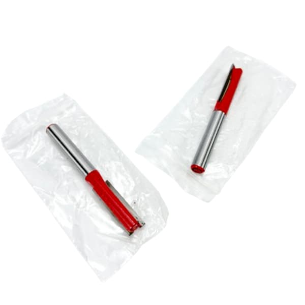 1/4" Shank Straight Router Bit med skær (2-pak) B