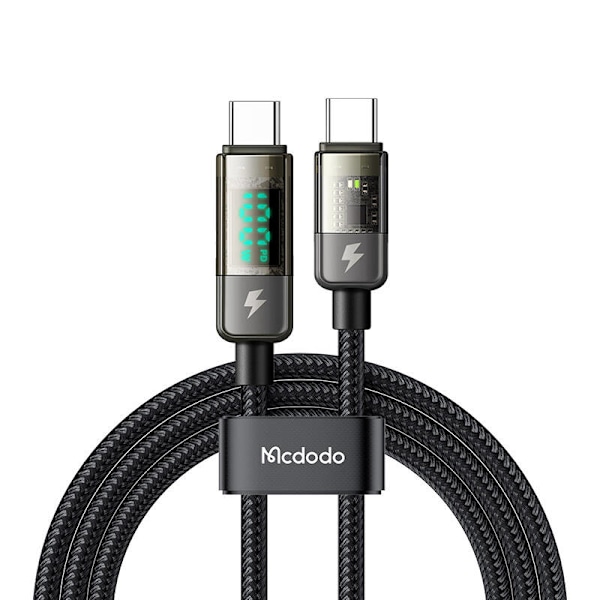 Mcdodo CA-3611 USB-C till USB-C-kabel, automatisk avstängning, PD 100W, 1,8m (svart)
