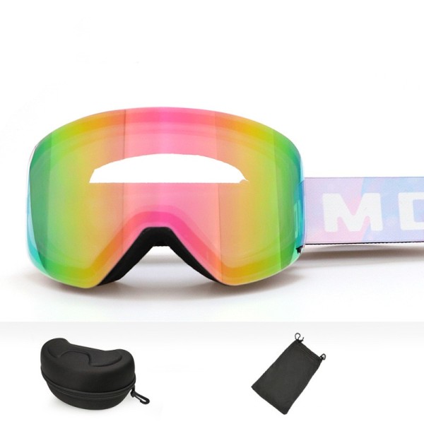 Magnetic Ski Anti-Fog Snow Goggles, blank svart ram Rosa
