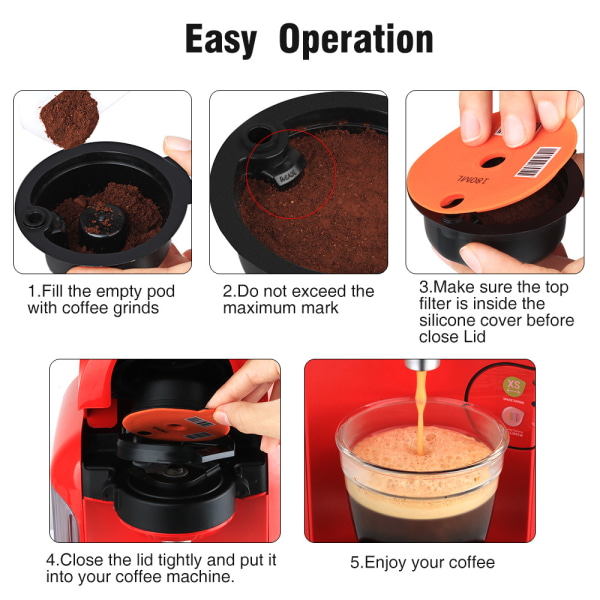 Kaffefilter påfyllningsbara kaffekapslar 200 ml