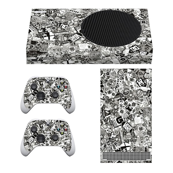 Xbox Series S Console Skin Set Sort + Hvid