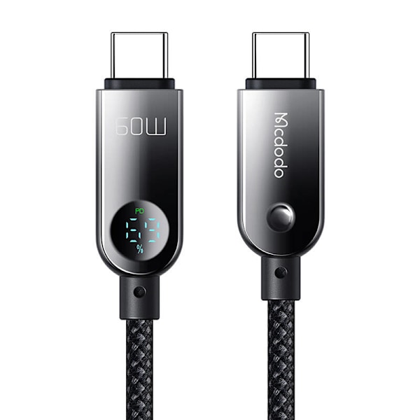 Mcdodo CA-4780 USB-C–USB-C 60 W datakaapeli 1,2 m (musta)