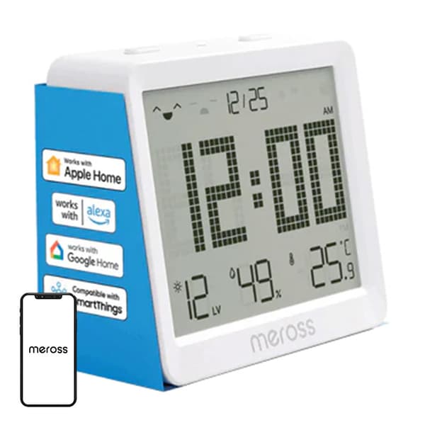 Meross MS130-EU smart temperatur- och fuktsensor för hem, växthus och källare med 3.7 tum display, HomeKit, Alexa, Google Assistant, SmartThings och 2