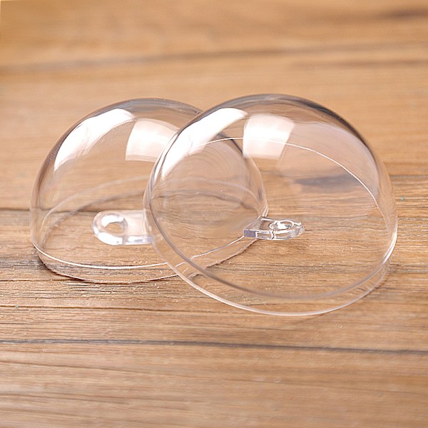 Set med 5 fyllbara prydnadsbollar i klar plast - perfekt för DIY-hantverk S