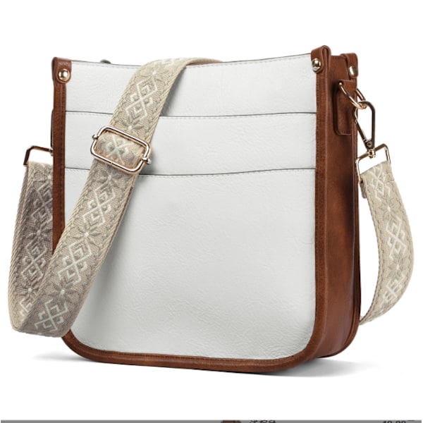 Snygg PU-väska för kvinnor: Crossbody axelväska Vit
