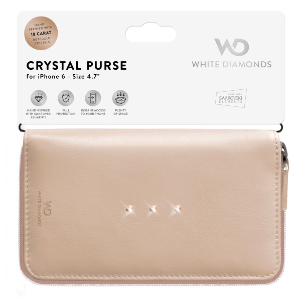 WHITE DIAMONDS WD Crystal Purse 5" Universal Rose Gold