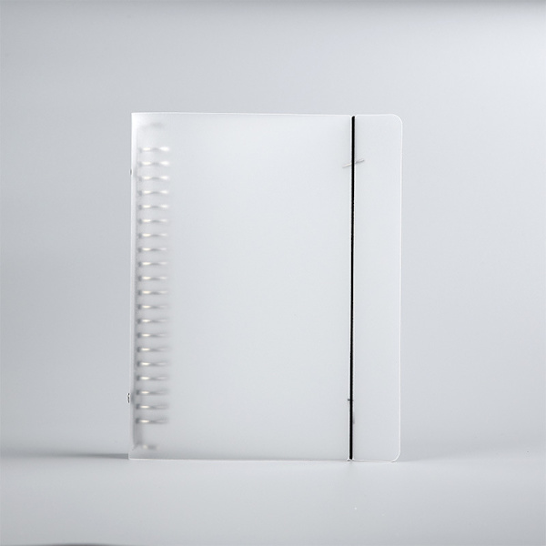 Transparent A5-mappe med 20 ringe