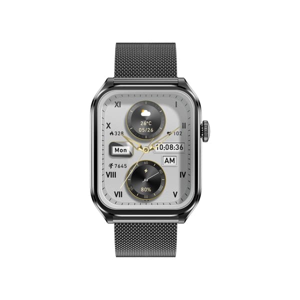 Multifunktionell Smartwatch med AMOLED-skärm, Bluetooth-samtal och Hälsoövervakning Black Black