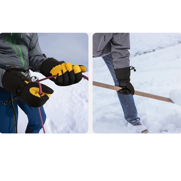 Læder Skihandsker med 3M Isolering - Varme og Vindtætte til Vinter Sport L L