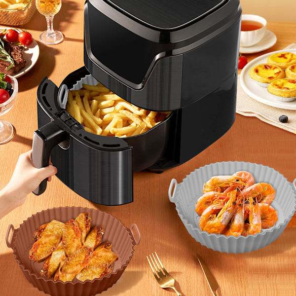Air Fryer silikoneskål 3.6-7.2 l Grå