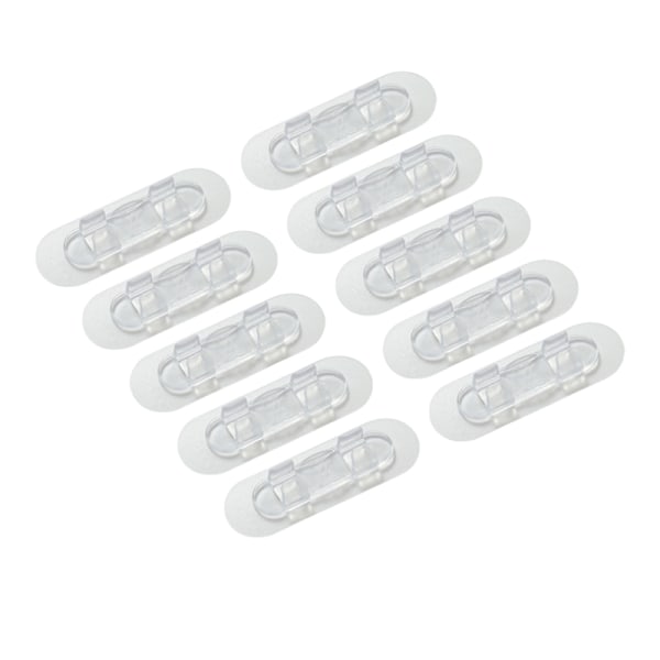 Kabelklämmor, Små Sladdorganisatörer för Kabelhantering (10-pack) Transparent L