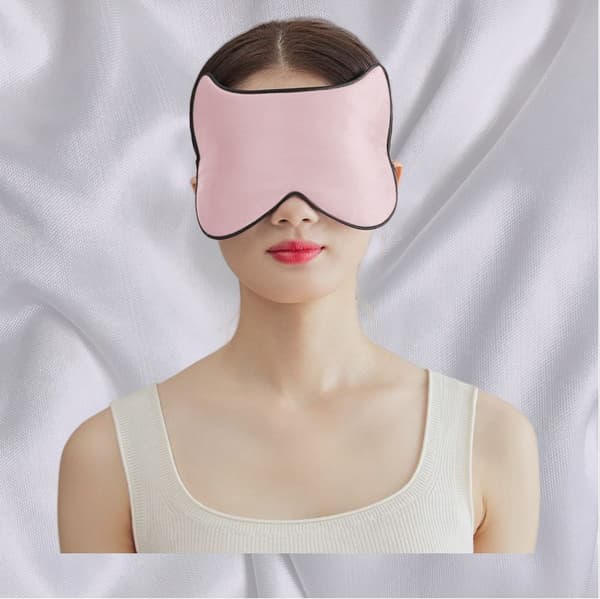 Justerbar silke søvnmaske med katteører Pink Pink