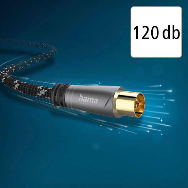 Antennkabel 120dB Svart/Grå 10.0m