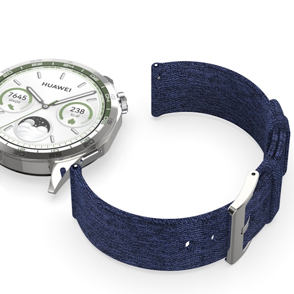 Huawei GT5/GT4 Denim Canvas Woven Nylon -kellonhihna Tummansininen 20 mm