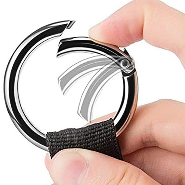 2-pack Svarta Krokband i Zinklegering Karbinhake S