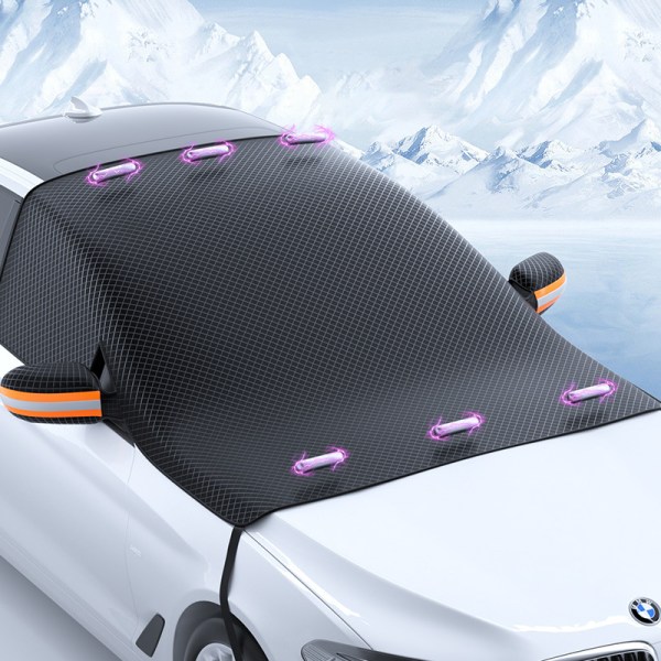 Magnetisk snöskydd / frostskydd till bilens framruta Svart Svart