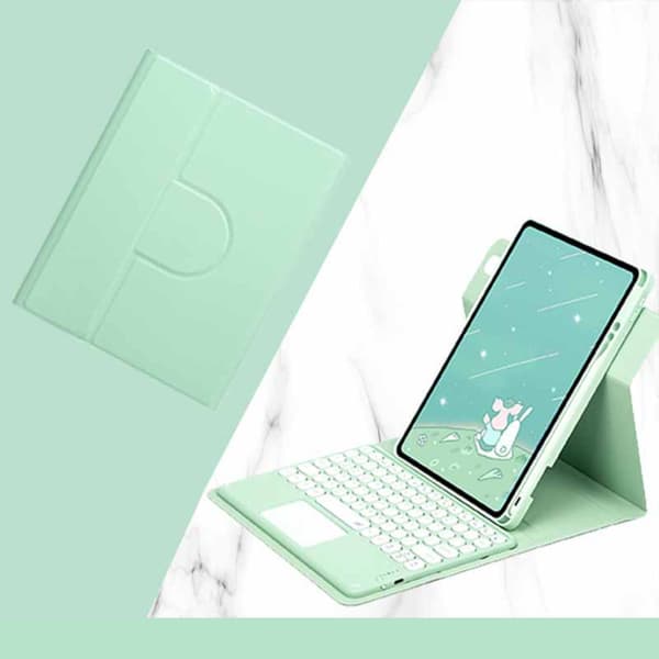Mintgrønt Bluetooth-tastatur magnetisk etui med touchpad til iPad Pro 11-tommer (2018-2022)
