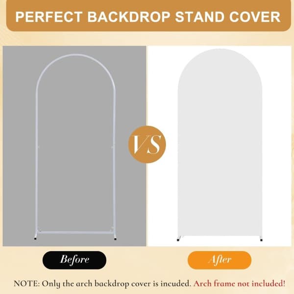 Hvid U-Formet Bue Baggrund 220x120 cm - Perfekt til Bryllupper, Fester og Fotografering