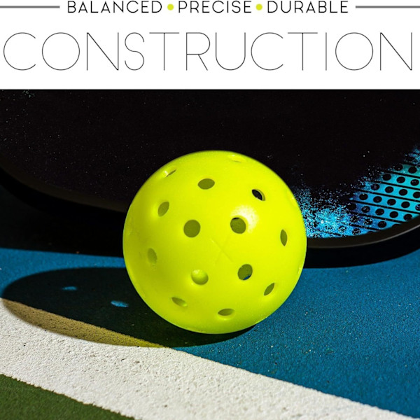 Pickleball Bollar - 12-pack, Högstuds Utomhus PE Pickleballs, Gul