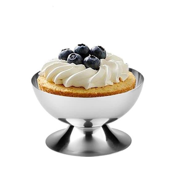 Rustfrit Stål Dessertskål - Elegant Fodskål til Is og Budding, Perfekt til Servering af Dessert og Snacks