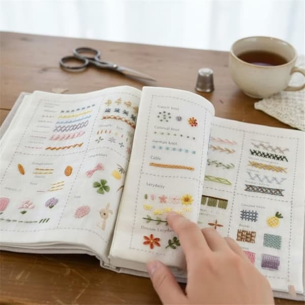 90-Delars DIY Broderikit med Stygnbok - Komplett Handsömnadsstartkit