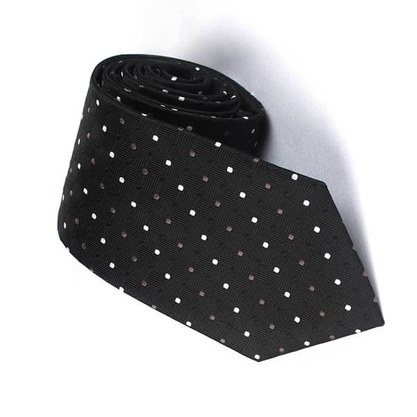 Elegant slips - Forbedr dit look med sofistikering Hvide og grå prikker på sort baggrun