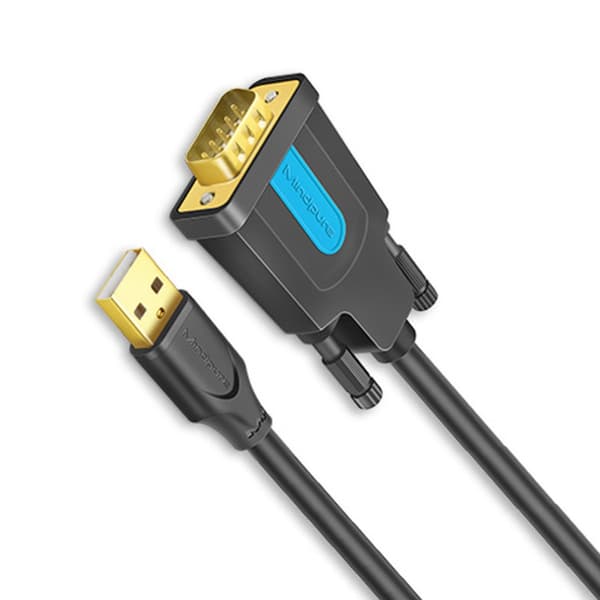 USB til RS232-serielt kabel med DB9-han til DB9-han-stik til printere og kompatible enheder, hurtig stabil dataoverførsel 1 m 1 m
