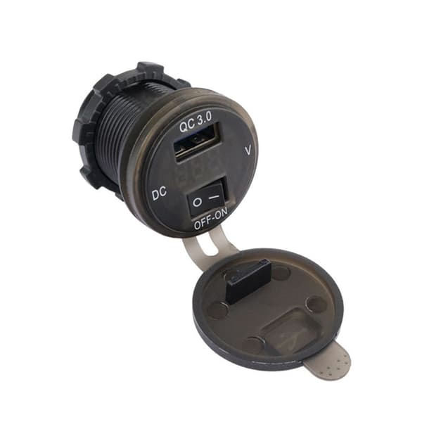 Voltmeter Switch Bilmodifikation Enkelt QC3.0 Green Green