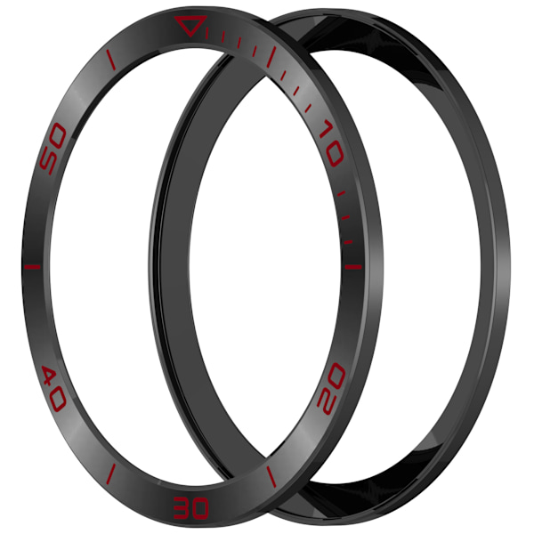 Premium Garmin Tactix 8 AMOLED Bezel - Sort & Rød Accent