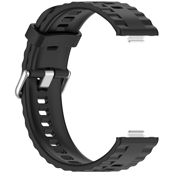 Silikonarmband för Huawei Fit 4 Pro med silverspänne Svart