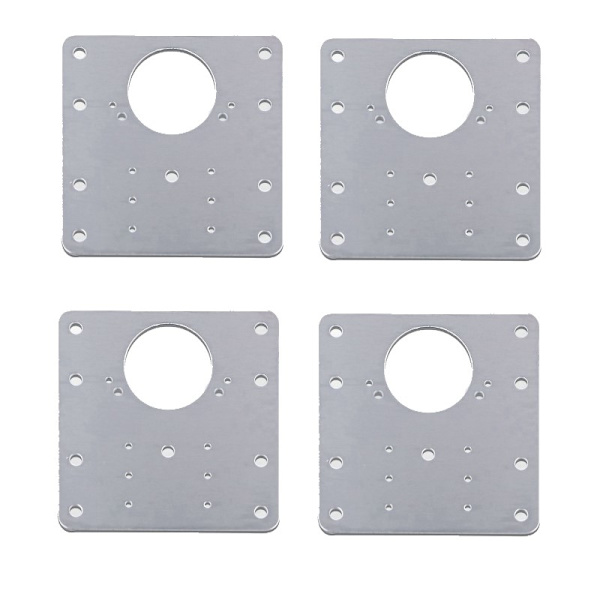 Reparationsplade til hængslede møbler 9x9 cm rustfrit stål 4-Pack 4-Pack