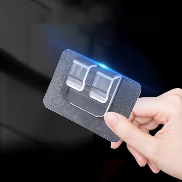 Starka Självhäftande Golvmattaklämmor - Transparent, Spårfri Montering (4-Pack)