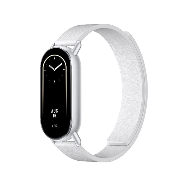 Læderrem til Xiaomi Band 8/9 - Magnetisk Hvid