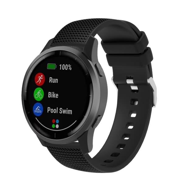 Klockarmband i Silikon för Garmin Vivoactive 4 18mm Black Black