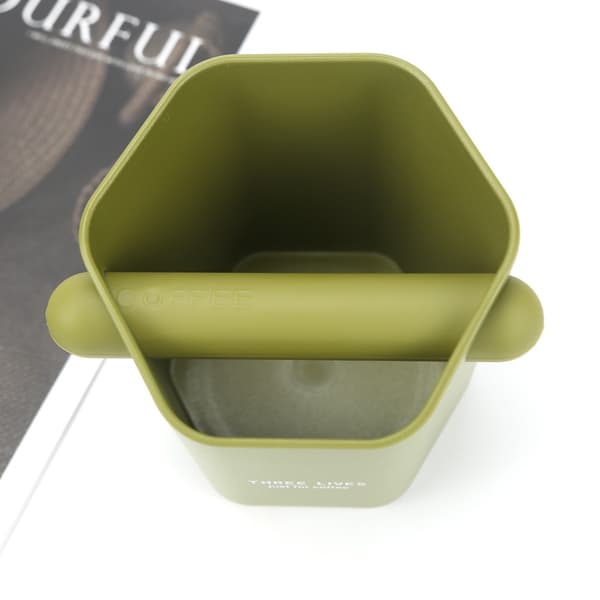 Hexagonal Prism Vinklad Kaffesumpslåda - ABS Behållare för Espressoavfall Green Green
