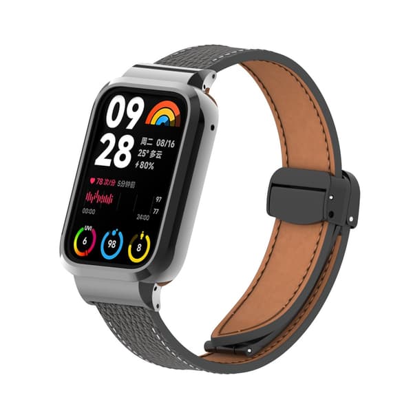 Læderrem til Xiaomi Band 8 Pro Black Black