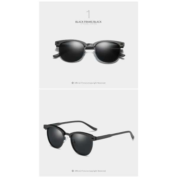 Polariserade solglasögon UV400 Svart/grå