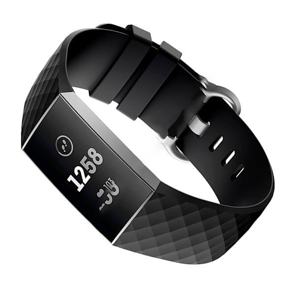 Musta silikoninen ranneke Fitbit Charge 4/3:lle - Pieni