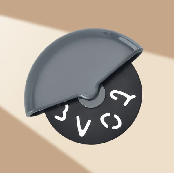 Rustfrit stål rund rulle pizza skærer Grey Grey