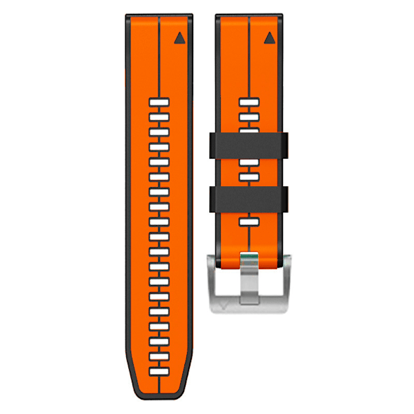 Silikone urrem til Garmin Fenix 7S Pro Sort+orange