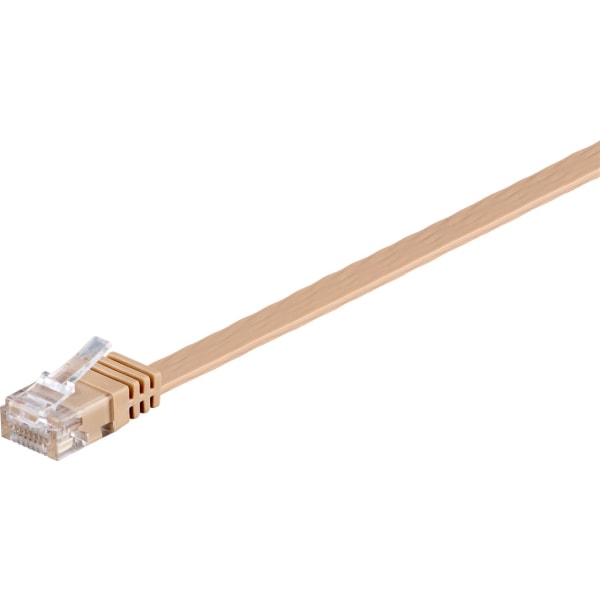 CAT 6 platt patchkabel, U/UTP, ljusbrun