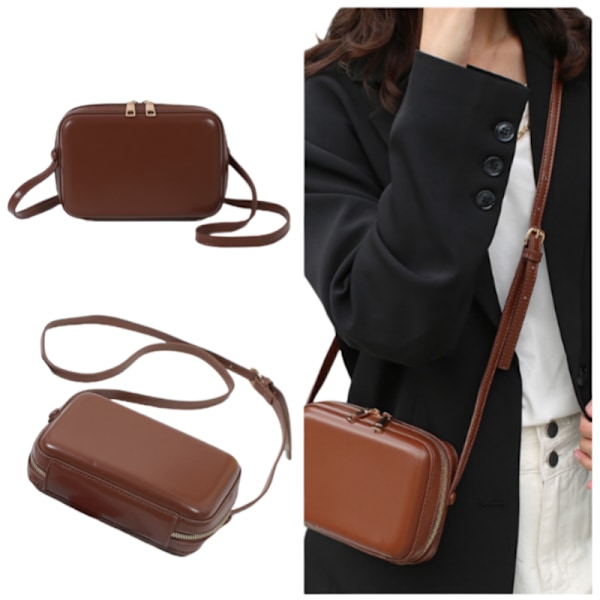 Chic mini skuldertaske til kvinder - Stilfuld crossbody pung Brun